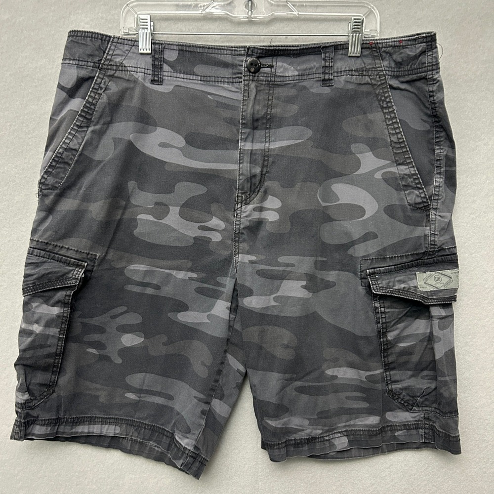 Union Bay Mens 40 Cargo Shorts Gray Camo Y2K Gorpcore Streetwear Casual VTG